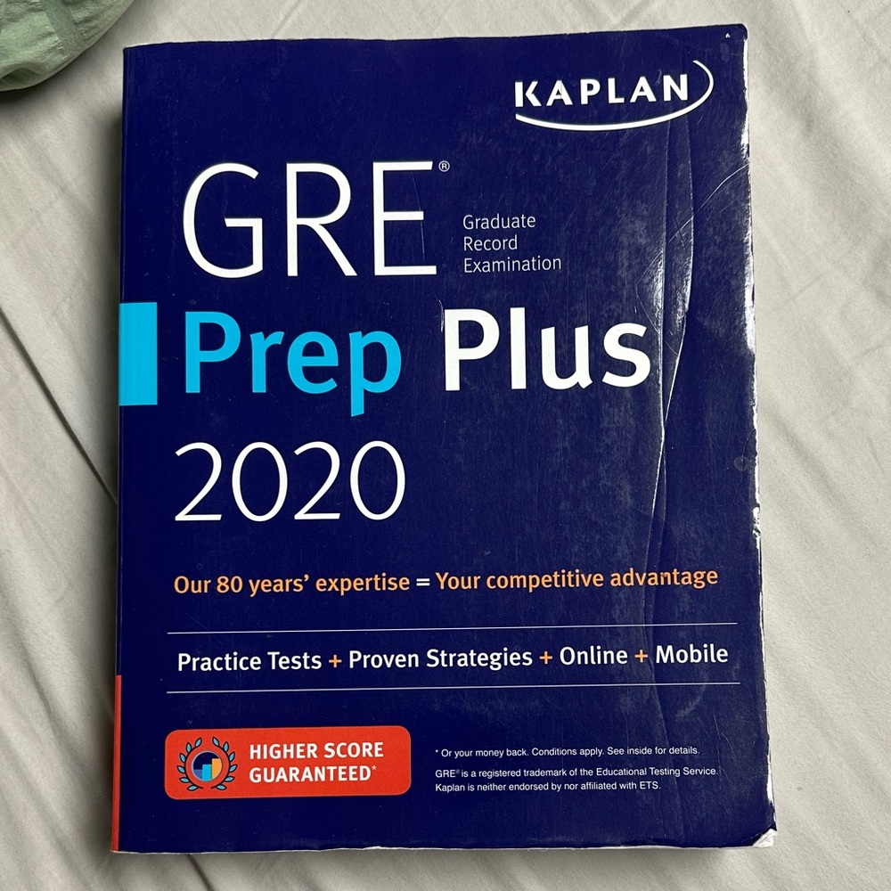 Kaplan GRE Prep Plus 2020 in Blue and White